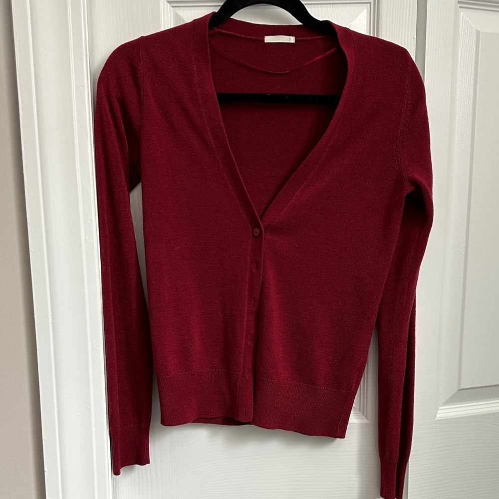 GU Red Cardigan Sweater